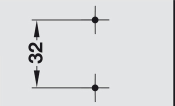 Placa de montaje en ángulo, Häfele Duomatic A, para aplicaciones angulares de -7,5° a +7,5°