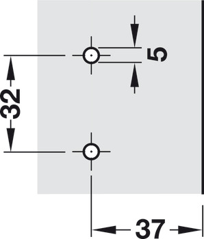 Placa de montaje en cruz, Häfele Metalla A, con tecnología de deslizamiento, para atornillar