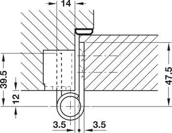 Bisagra para puerta en proyectos de construcción, Simonswerk VX 7729/100, para puertas de proyectos sin galce hasta 100 kg
