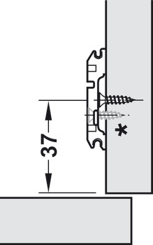 Placa de montaje en cruz, Clip/Clip Top, para atornillar con tornillos de aglomerado