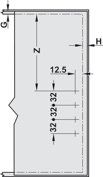 Barra de estabilización transversal, para el montaje del elevador delantero Aventos HL (Servo-Drive)