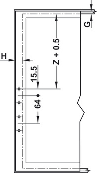 Barra de estabilización transversal, para el montaje del elevador delantero Aventos HL (Servo-Drive)