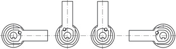 Cerradura de palanca, Kaba 8, con cilindro de pasador, fijación por tuerca, grosor de puerta ≤24 mm, perfil estándar a medida
