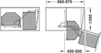 Sistema extraíble y giratorio para armarios de rincón, Häfele