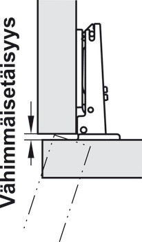 Bisagra de cazoleta, Häfele Duomatic 105°, para puertas de madera finas a partir de 10 mm, tope de esquina