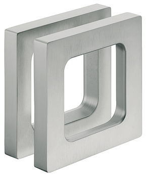 Jaladera empotrada para puerta corrediza, Aluminio, doble cara, cuadrado, para puertas de cristal
