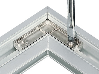 herraje de unión angular, para perfiles de aluminio para marcos de vidrio 23/26/38 x 14 mm