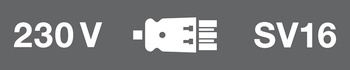 Interruptor de apagado y toma de corriente, Juego de instalación con enchufe SV16, 230 V