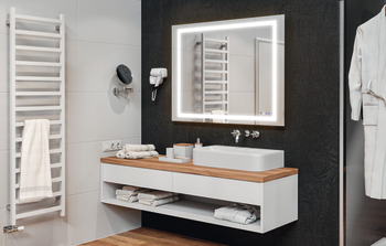 Miroir de salle de bain, Häfele Aquasys, multifonctionnel