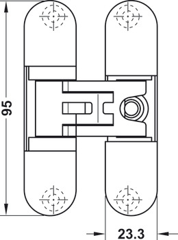 Paumelle de porte, Startec H2, à pose invisible, portes intérieures à recouvrement jusqu'à 45/60 kg