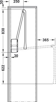 Élévateur de garde-robes, 2004, pour largeur intérieure de corps 770–1200 mm