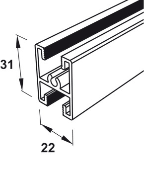 Profil de treillage, pour subdiviser le panneau de vantail