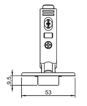 Charnière à corps, Häfele Metalla SM 95° mini, pose en applique