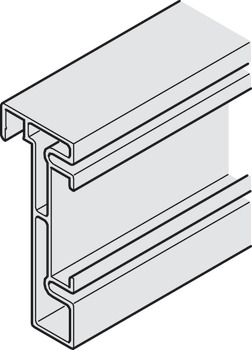 Profil de cadre en aluminium, horizontal, en haut/en bas