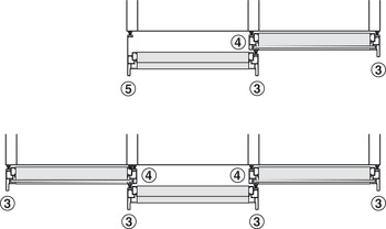 Profil de cadre en aluminium, horizontal, en haut/en bas