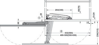 Profilé de traverse pour ferrure pour porte pivotante, pour Swingfront 17 FB, pour portes en bois