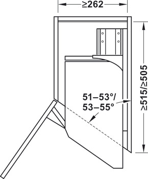 Cadre coulissant pour armoire haute à fixation sur façade, Kesseböhmer Dispensa Tandem Diagonal