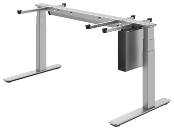 Piètement de table, kit complet Häfele Officys TE651, avec chemin de câbles et support d'ordinateur