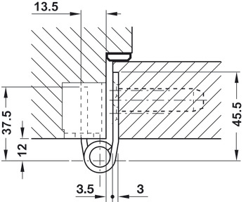Dobradiça para porta de projetos de construção, Startec DHX 1160/18, para portas para projetos de construção faceadas até 200 kg