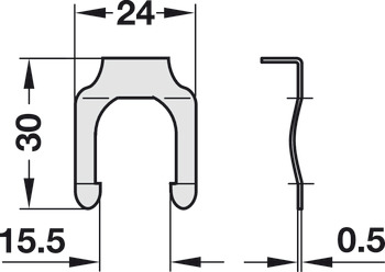 Instalação com clip de fechadura de palanca, para fechadura de palanca Symo
