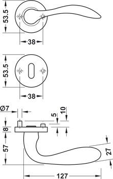 Conjunto de puxadores de porta, Aço inox, Startec, modelo LDH 2193