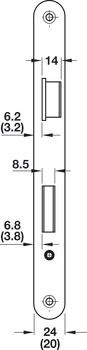 Fechadura de encaixe, aço inox/aço, BMH, 1113, com função antipânico E