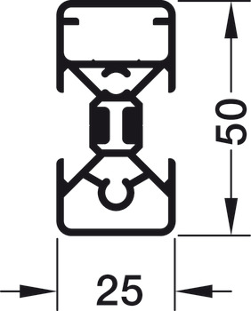 conjunto, Häfele Versatile, com perfil fechado de 2 lados, montagem em L