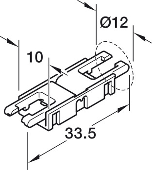 Ligador de clipe, Para fita LED Häfele Loox5 luz de 8 Mm 2-P (Monocrome ou Multi-White tecnologia de 2 fios)