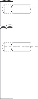 Suporte de vareta, sistema de tubos decorativos, para 1 vareta de 10 mm, coluna central