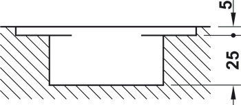 Dobradiça de porta, Startec H2, invisível, para portas interiores faceadas até 45/60 kg