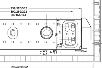Sistema de gavetas, Para Variant-C, largura de montagem 392 mm