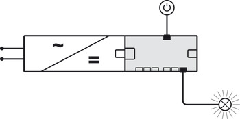 distribuidor multi-white de 8 saídas, Caixa para caixa Häfele Loox5 de 12 V com função de comutação de 2 pinos (monocromo)