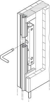 fechadura de vareta giratória, Hawa Doorfix