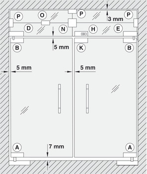 Ferragem para conexão de claraboia/painel lateral, Startec, para portas de dupla ação em vidro