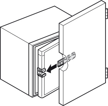 Ferragem de ligação para porta de utensílios, para frigoríficos encastráveis por trás de portas de móveis