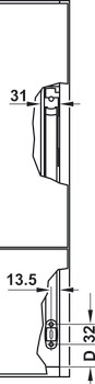 Ferragem elevatória de suspensão, Senso+, para portas de duas peças com divisão 2:1