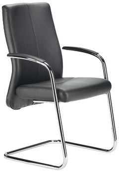 Cadeira de projeto XL, C2011, assento acolchoado e encosto almofadado: Cobertura em pele