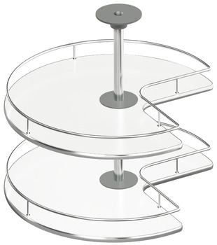 Prateleira giratória 3/4 de círculo, Häfele, para armários de canto, com cestos/prateleiras