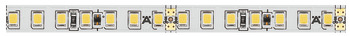 Fita LED, Häfele Loox5 LED 3051, 24 V, 8 mm, 2 pinos (monocromático), 140 LED/m, 14,4 W/m, IP20