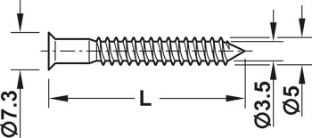 singelkopplingsbeslag, Confirmat, försänkt skalle, För borrhåls-Ø 4 mm, med spets