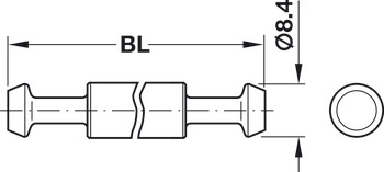 dubbelbultar, System Häfele Maxifix, Bultborrhål 9 mm
