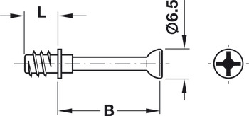 kopplingsskruv, M100, För borrhåls-Ø 5 mm, Med bulthuvud-Ø 6,5 mm