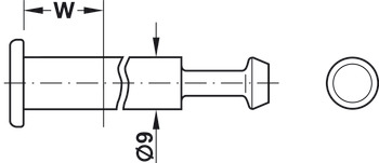 Ändkappebultar, System Häfele Maxifix, Bultborrhål 8,4 mm