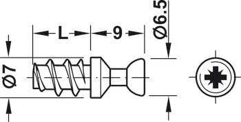 kopplingsskruv, Häfele Rafix M20, För borrhåls-Ø 5 mm