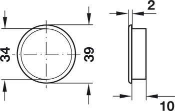 motring, För ventilationsgaller, Diameter 39 mm