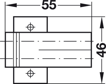 Dubbel kryssadapterplatta, 970.2501, för dörrdämpare Blumotion