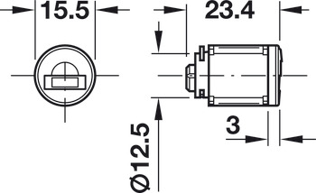 Utbytbar cylinderkärna Premium 5, Häfele Symo, envägslås, lika låsning