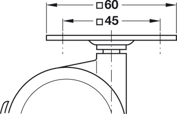 möbelhjul, Bärförmåga 50–70 kg, svängbar