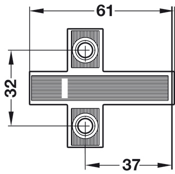 kryssadapterplatta, för dörrdämpare Smove, med positioneringshjälp