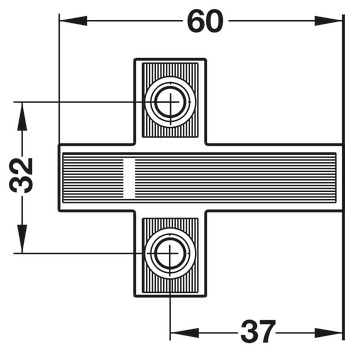 kryssadapterplatta, för dörrdämpare Smove, utan positioneringshjälp